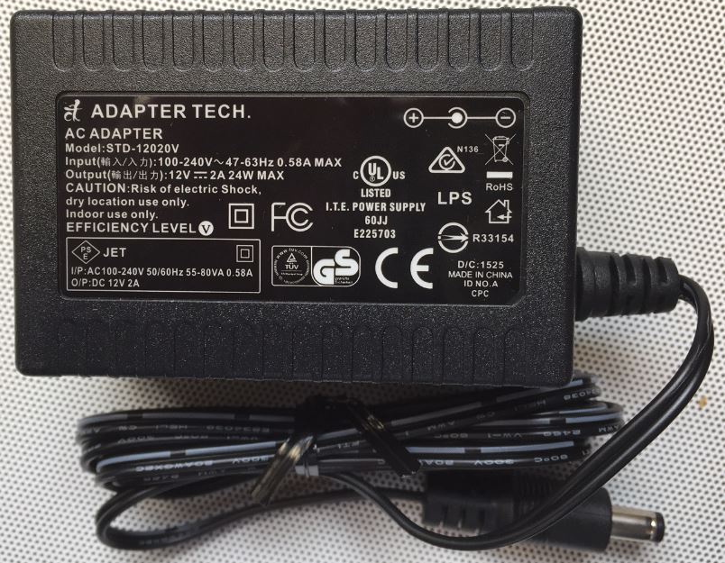 *Brand NEW*DC12V 2A AC ADAPTER ADAPTER TECH STD-12020V POWER SUPPLY *Brand NEW*DC12V 2A AC ADAPTER ADAPTER TECH STD-12020V POWER SUPPLY